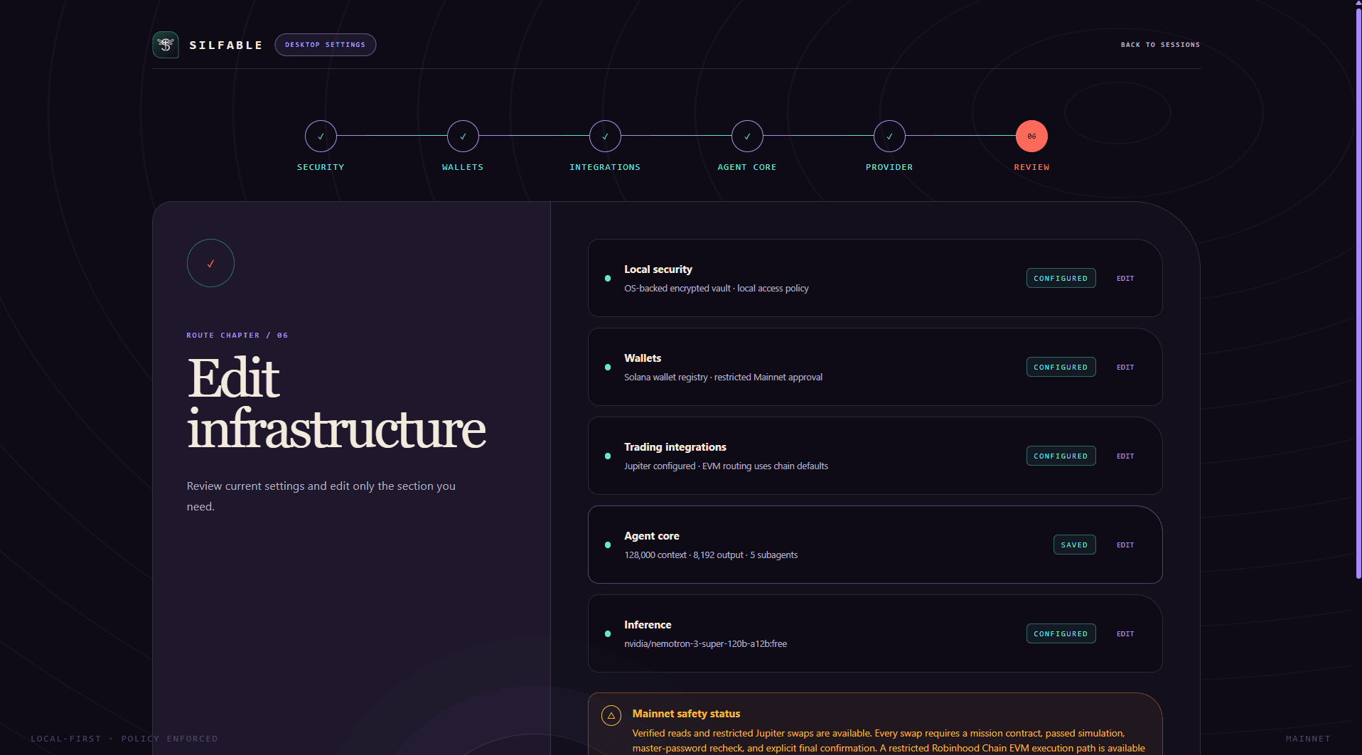 Transaction Settings UI